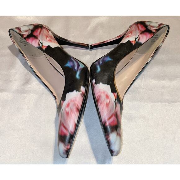 Nine West Women's Act Fresh Pointed Toe High Heels Pumps Black Floral Size 8 M - Picture 6 of 8